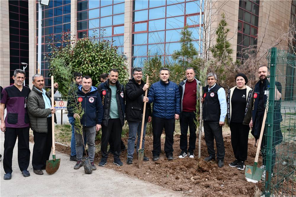 Gazi Yaşargil E.A. Hastanesinin Etrafına Sayın Vali Yardımcımız Fatih Ayaz ile Orman İşletme Müdürlüğüyle Hastane Başhekim ile Fidan Ektik